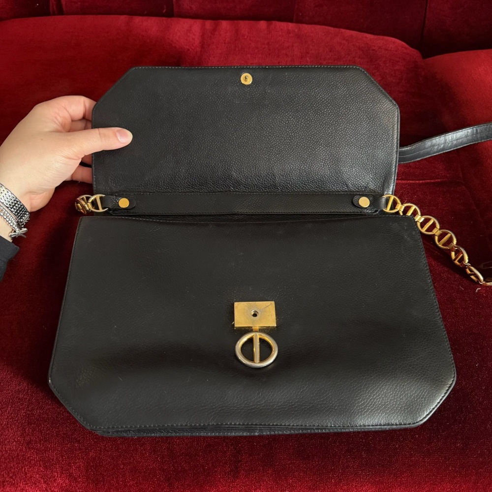 CHRISTIAN DIOR BLACK LEATHER CROSSBODY BAG - Picture 6 of 9